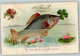 10642201 - Fisch Hufeisen Seerose Kleeblatt AK - 1er Avril - Poisson D'avril