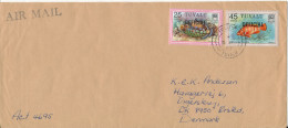 Tuvalu Cover Overprinted OFFICIAL Sent Air Mail To Denmark 15-5-1983 Topic Stamps FISH - Tuvalu