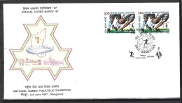 INDE. Enveloppe Commémorative De 1997. National Games Philatelic Exhibition/Football. - Covers & Documents