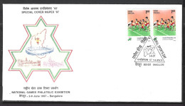 INDE. Enveloppe Commémorative De 1997. National Games Philatelic Exhibition/Lutte. - Ringen