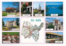 1 Map Of France * 1 Ansichtskarte Mit Der Landkarte - Département Ain - Ordnungsnummer 01 * - Maps
