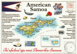 1 Map Of American Samoa * 1 Ansichtskarte Mit Der Landkarte Von Amerikanisch Samoa Informationen Und Flagge Des Landes - Maps
