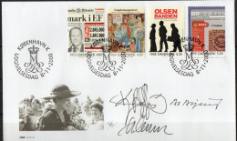Martin Mörck. Denmark 2000. Events Of The 20th Century. Michel 1263 - 1266 FDC. Signed. - FDC
