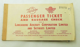 Lancashire Aircraft Corporation-Passenger Ticket And Baggage Check-1955. - Billetes