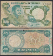 Nigeria 20 Naira Banknote (1984) Pick 26d Sig. 9 - F- (4-)    (31982 - Sonstige – Afrika