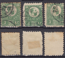 ⁕ Hungary 1871 ⁕ Franz Josef 3 Kr. ⁕ 3v Used / Canceled (unchecked) See Scan - Usado