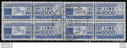 1954 Italia Pacchi Postali Lire 1.000 Cavallino Bl4 Cancelled Sassone N. 81 - Other & Unclassified