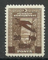 Turkey; 1934 Surcharged Airmail Stamp (1st Issue) "Untidy Overprint" - Ongebruikt