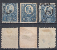 ⁕ Hungary 1871 ⁕ Franz Josef 10 Kr. ⁕ 3v Used / Canceled (unchecked) - See Scan - Usado