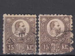 ⁕ Hungary 1871 ⁕ Franz Josef 15 Kr. ⁕ 2v Used / Damaged (unchecked) - See Scan - Gebruikt