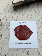 CACHET CIRE ANCIEN - Sigillographie - SCEAUX - WAX SEAL - Ca 1860 De SAINT MELOIR - Stempel & Siegel