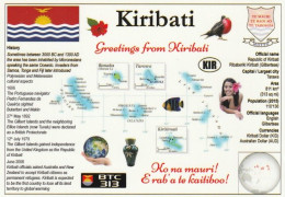 1 Map Of Kiribati * 1 Ansichtskarte Mit Der Landkarte Von Kiribati Mit Informationen Und Der Flagge Des Landes * - Maps