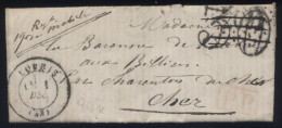 LaC 19e Régiment Mobiles Lorris Par Charenton Du Cher En P.P. Rouge - Taxe Annulée - Texte Sur La Guerre Décembre 1870 - Krieg 1870