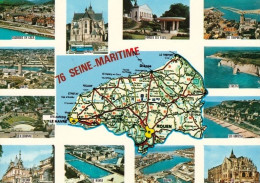 2 Map Of France * 2 Ansichtskarten Mit Der Landkarte - Département Seine-Maritime - Ordnungsnummer 76 * - Carte Geografiche