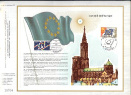 Feuillet CEF Conseil Europe 2 Oblis 1976 Et 1979 - Covers & Documents