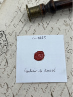 CACHET CIRE ANCIEN - Sigillographie - SCEAUX - WAX SEAL - Ca 1855 Comtesse De ROUGÉ - Stempel & Siegel