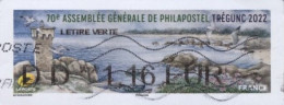 VIGNETTE LISA    " 70è ASSEMBLEE GENERALES DE PHILAPOSTEL TREGUNC"    DD** 1.16 EUROS  Lettre Verte Olitérée  (fragment) - 2010-... Abgebildete Automatenmarke