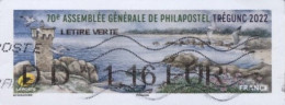 VIGNETTE LISA    " 70è ASSEMBLEE GENERALES DE PHILAPOSTEL TREGUNC"    DD** 1.16 EUROS  Lettre Verte Olitérée  (fragment) - 2010-... Geïllustreerde Frankeervignetten