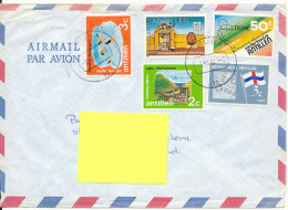 Netherlands Antilles Air Mail Cover Sent To Germany 3-8-1981 Topic Stamps - Curaçao, Antille Olandesi, Aruba