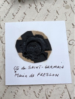 CACHET CIRE ANCIEN - Sigillographie - SCEAUX - WAX SEAL - Cte De SAINT GERMAIN Marie De FRESLON - Stempels