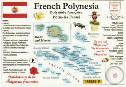 1 Map Of French Polynesia * 1 Landkarte Von Französisch Polynesien Mit Informationen Und Der Flagge Des Landes * - Maps