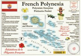 1 Map Of French Polynesia * 1 Landkarte Von Französisch Polynesien Mit Informationen Und Der Flagge Des Landes * - Landkarten