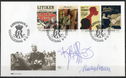 Martin Mörck. Denmark 2000. Events Of The 20th Century. Michel 1248 - 1251 FDC.  Signed. - FDC