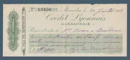 Egypt - 1913 - Vintage Check - ( Credit Lyonnais Bank, Alex. ) - Neufs