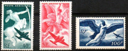 FRANCE ,FRANKREICH ,1946 - 1947, MI 748 ,749, 750, YV PA 16,17,18, Flugpostmarken , POSTFRISCH, NEUF - 1927-1959 Neufs