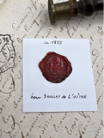 CACHET CIRE ANCIEN - Sigillographie - SCEAUX - WAX SEAL - Ca 1855 Baron SAULLAY DE L'AÎTRE - Seals