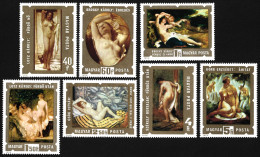 Hungary 1974 MNH Luxe Art Painting Nudes Portrait Museum Art Pictures Full Set Of Stamps Serie 2969-2975 - Nudi