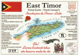 1 Map Of East Timor * 1 Ansichtskarte Mit Der Landkarte Von Ost Timor Mit Informationen Und Der Flagge Des Landes * - Maps