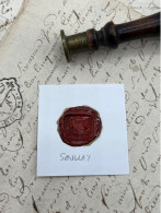 CACHET CIRE ANCIEN - Sigillographie - SCEAUX - WAX SEAL -  SAULLAY - Stempels