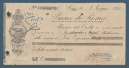 Egypt - 1922 - Vintage Check - ( Banco Di Roma - Cairo ) - Ungebraucht