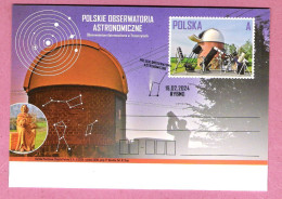 Poland 2024, Postcard FDC, RYBNO, Kopernik Copernicus, Astronomy, Copernic, Cosmos, Science, - Astronomy