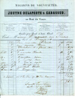 FACTURE.13.AIX EN PROVENCE.MAGASINS DE NOUVEAUTÉS.JOUYNE-ELPORTE & CABASSUD AU HAUT DU COURS.1844. - Textilos & Vestidos