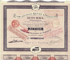 Titre De 1926 - Etablissements Bainier D'Indochine - Auto-Hall - - Automobil