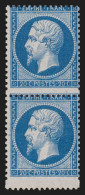N°22, Variété "timbre Plus Grand Tenant à Normal", Neuf * - Certificat - TB - 1862 Napoleon III