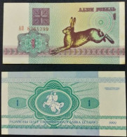 Belarus 1 Rublei 1992 P-2 UNC Hare - Belarus