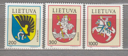 LITHUANIA 1992 Coat Of Arms MNH(*) Mi 505-507 # Lt790 - Timbres