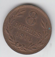 Guernsey Coin 8 Double 1914  Condition Very Fine - Guernsey