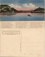 Ansichtskarte Porta Westfalica Blick Auf Denkmäler, Brücke Und Dampfer 1912 - Porta Westfalica