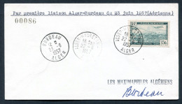 RC 27409 ALGERIE 1957 ALGER - BURDEAU 1er VOL FFC - TB - Briefe U. Dokumente