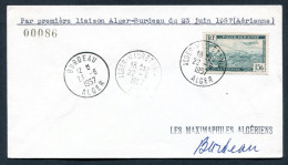 RC 27409 ALGERIE 1957 ALGER - BURDEAU 1er VOL FFC - TB - Storia Postale