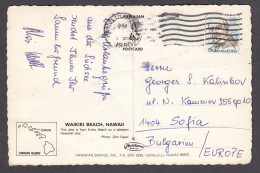 USA 1980/01 - Post Card, Travel From Honolulu To Bulgaria - Brieven En Documenten