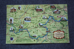 Thames Valley - Map- Old Postcard - Maps