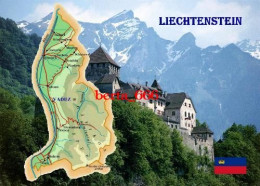 Liechtenstein Country Map New Postcard * Carte Geographique * Landkarte - Liechtenstein