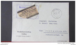 ZKD-Brief Mit Br. Aufkleber "Aushändigung Als Gewöhnliche Postsendung..." An VEB Der Erst 1967 Im ZKD- Cottbus V.18.9.65 - Brieven En Documenten