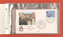 FDC Vaticano Viaggi Papa Wojtyla In Italia Nel 1984 X 14 Buste FDC Capitolium Viterbo Fano Varallo Pavia Arona Paola - FDC