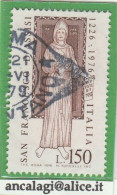 USATI ITALIA 1976 - Ref.0366 "MORTE DI SAN FRANCESCO" 1 Val. - - 1971-80: Used